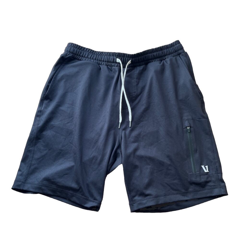VUORI Sunday Performance Shorts in Black, Stretch Zip Pocket V381, Men's Small